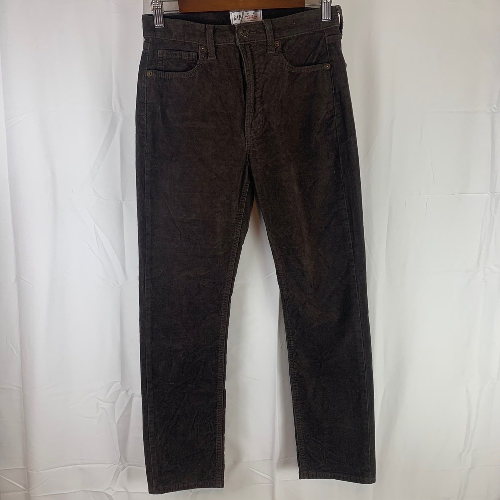 Gap Vintage Slim Pants Women 27/4 Brown‎ Corduroy High Rise